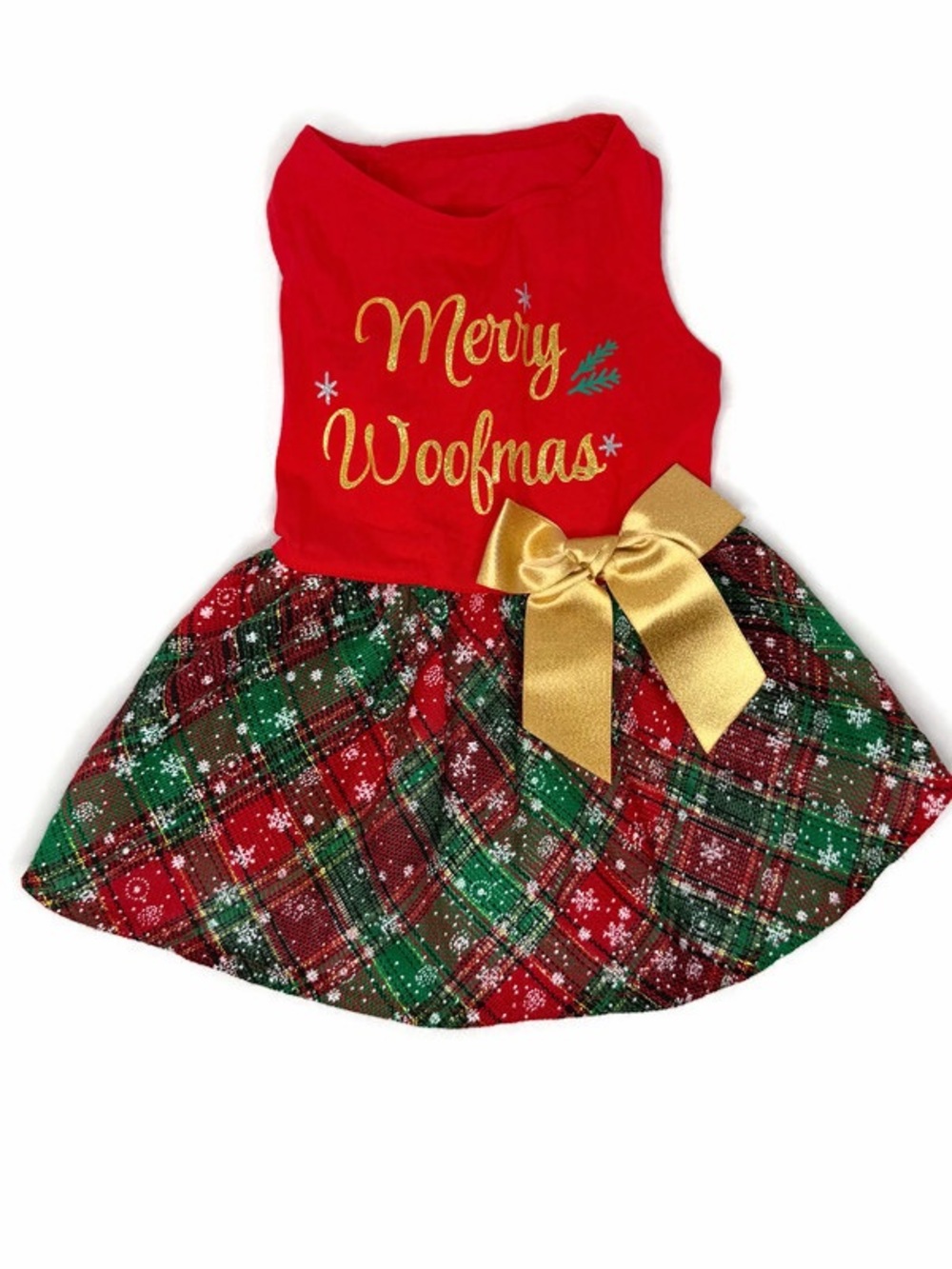 Festive Plaid Dog Holiday Dress